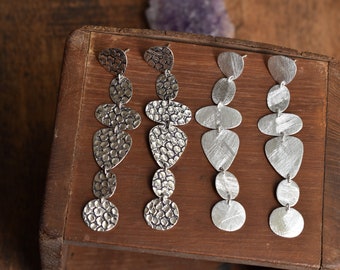 925 Sterling Silver Artistic Earrings, Modern Earrings, Designer Earrings, Post Stud Dangle Earrings, handmade jewelry, valentine gift