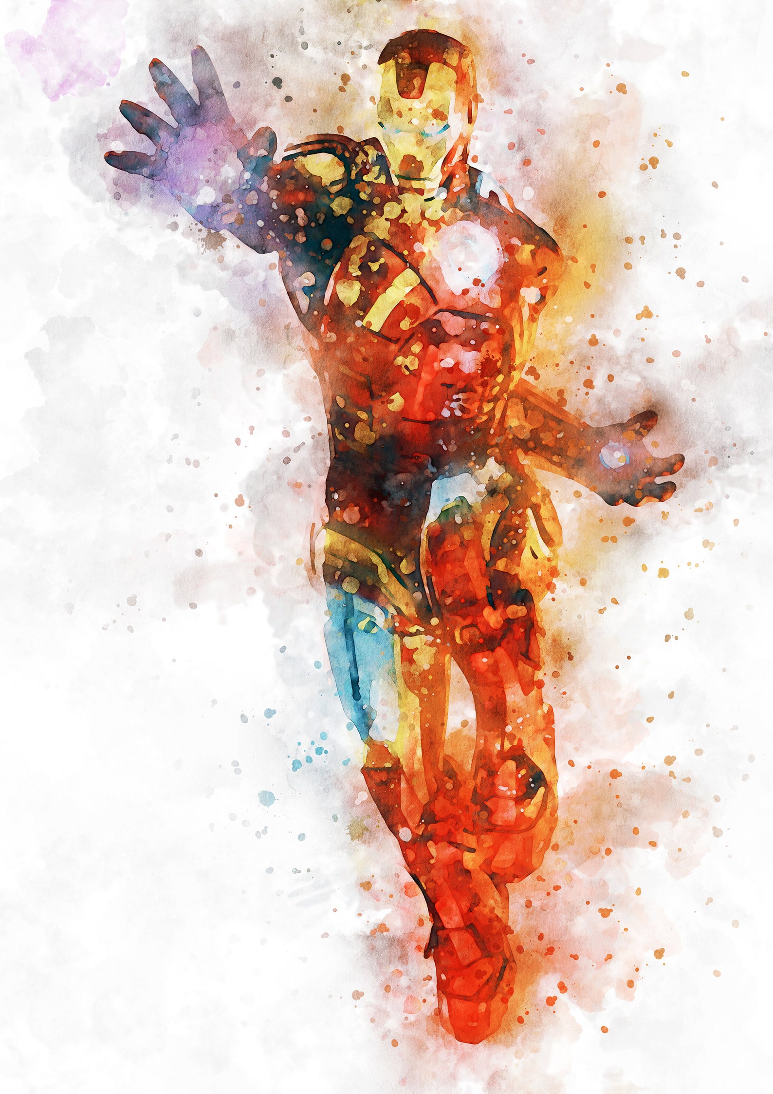 The Invincible Iron Man Watercolor painting Art Print Etsy