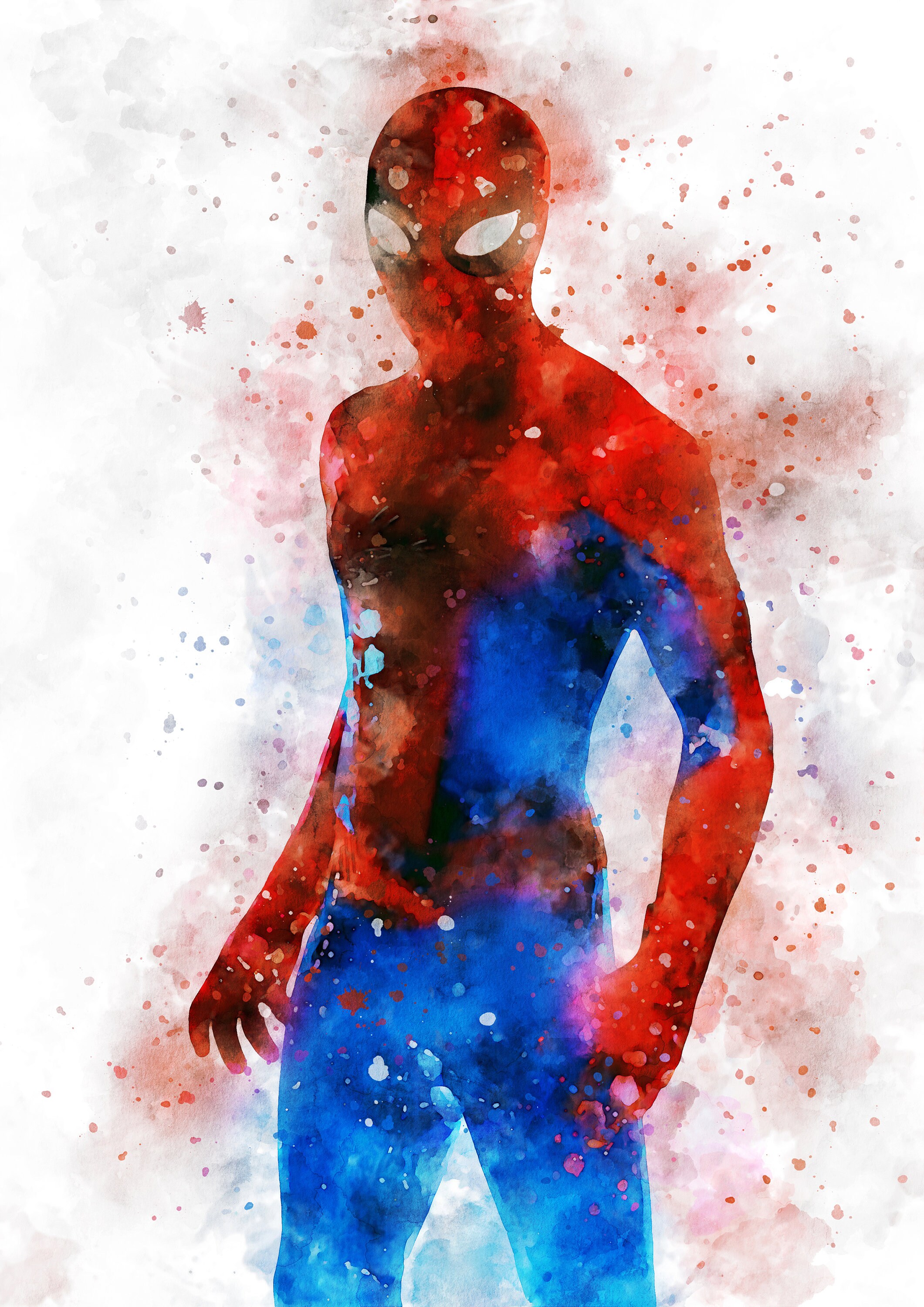 The Spectacular SpiderMan Watercolor painting Art Print Etsy