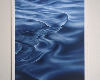 Original blue seascape print wall art print oil painting on canvas original ocean abstract painting for office ocean painting seascape