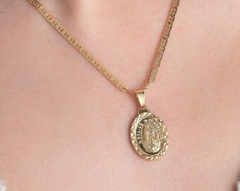 18K Gold Filled Virgin of Guadalupe (Virgin Mary) Necklace
