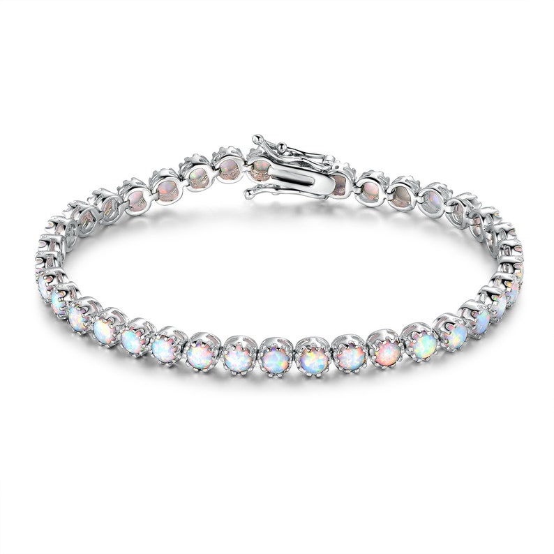 18K Gold Filled Opal Tennis Bracelet image 2