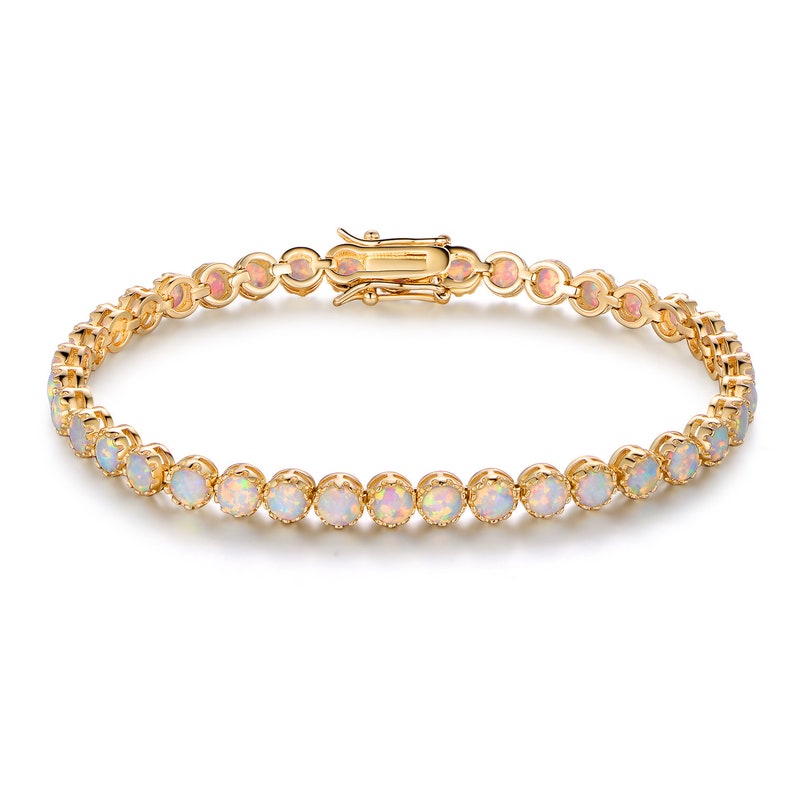 18K Gold Filled Opal Tennis Bracelet image 6