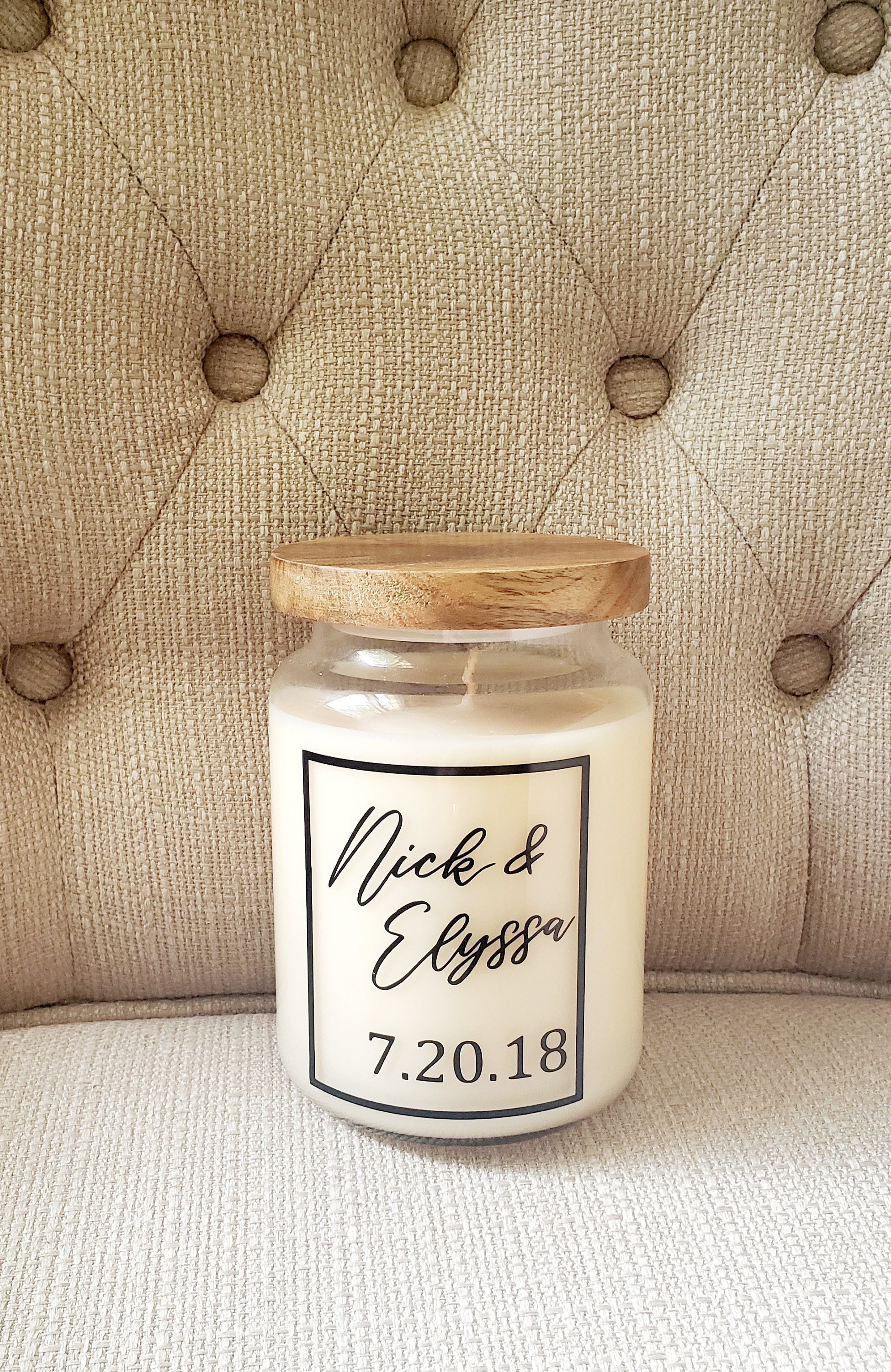 Personalized Wedding date Candle Wedding Date Candle Wedding Etsy