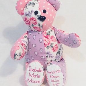 Memory Bear, Remembrance Bear, Custom Keepsake Bear, Memorial Bear, Stuffed Animal, Teddy Bear, Memory Bear Made From Clothing