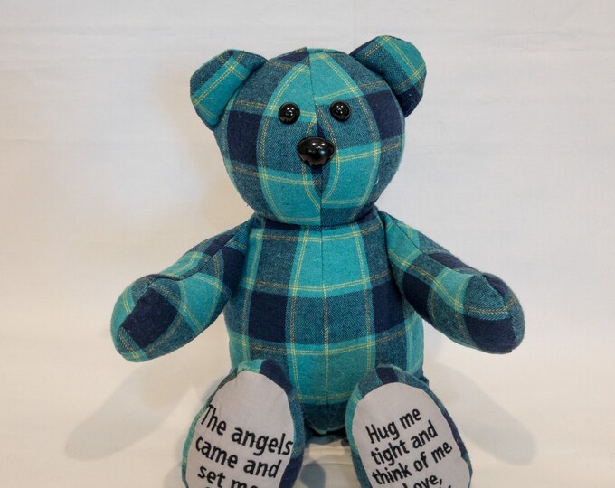 Custom Memory Animals Memory Bear, Remembrance Bear, Custom Keepsake Bear, Memorial Bear ...