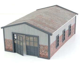 Outdoor Garage Hangar Barn Diorama Kit 1:43 Scale – Miniature Car Model Accessory 1/43 Display Scene