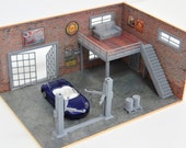 Two-story Diorama Garages Scale 1:60-64 Parts and Service