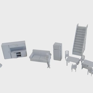 Diorama Accessories 1:43 Scale – Miniature Living Room Furniture Set for Model Car Scene and Display Decoration
