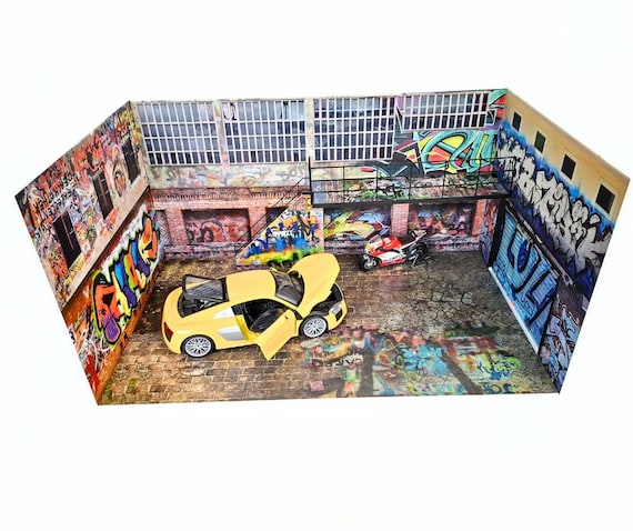 スポーツトイ・アクショントイ onedrop diorama cerakote 1:18 Scale Street Art Graffiti Diorama Kit - Mode Car Auto Garage
