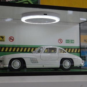Scale 1:24 LED Light Acrylic model car display case Underground parking space Diorama model