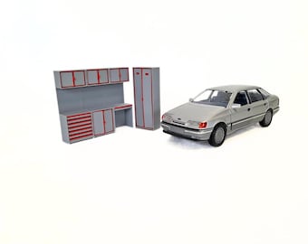 1/24スケールモデルカーガレージジオラマセット – ミニチュア自動車