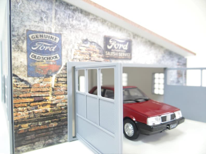 Scale 143 Diorama Car Garages With Sheet ''metal' Roof PVC Diorama