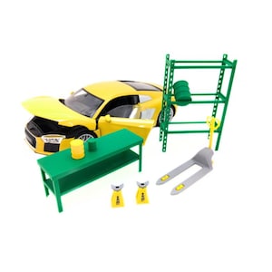 Auto Garage Equipment Set Scale 1:18 Car service garage furniture Size 1/18