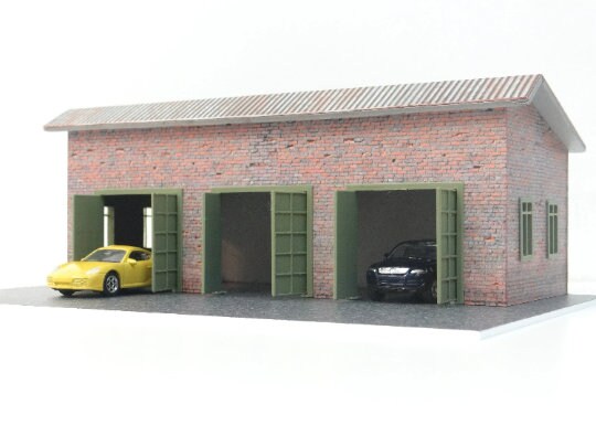 Outland Models Paesaggio per auto in miniatura a 3 bancarelle camion garage/casa motore calibro 1:64 S
