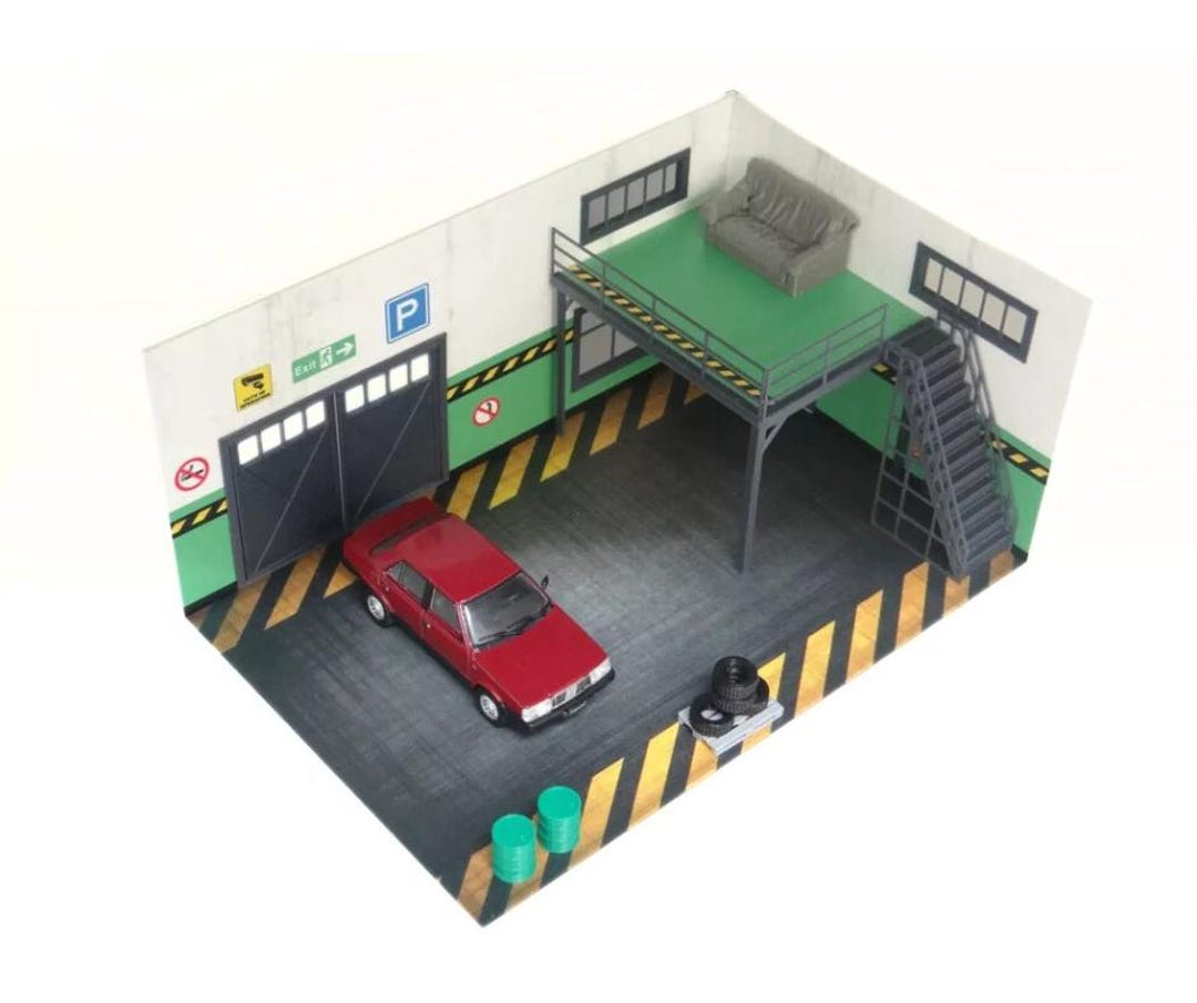 売れ筋新商品 1:43スケールの自動車ガレージ - モデルカーディスプレイ ミニカー