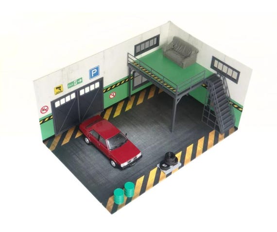 1:43スケールの自動車ガレージ - モデルカーディスプレイ