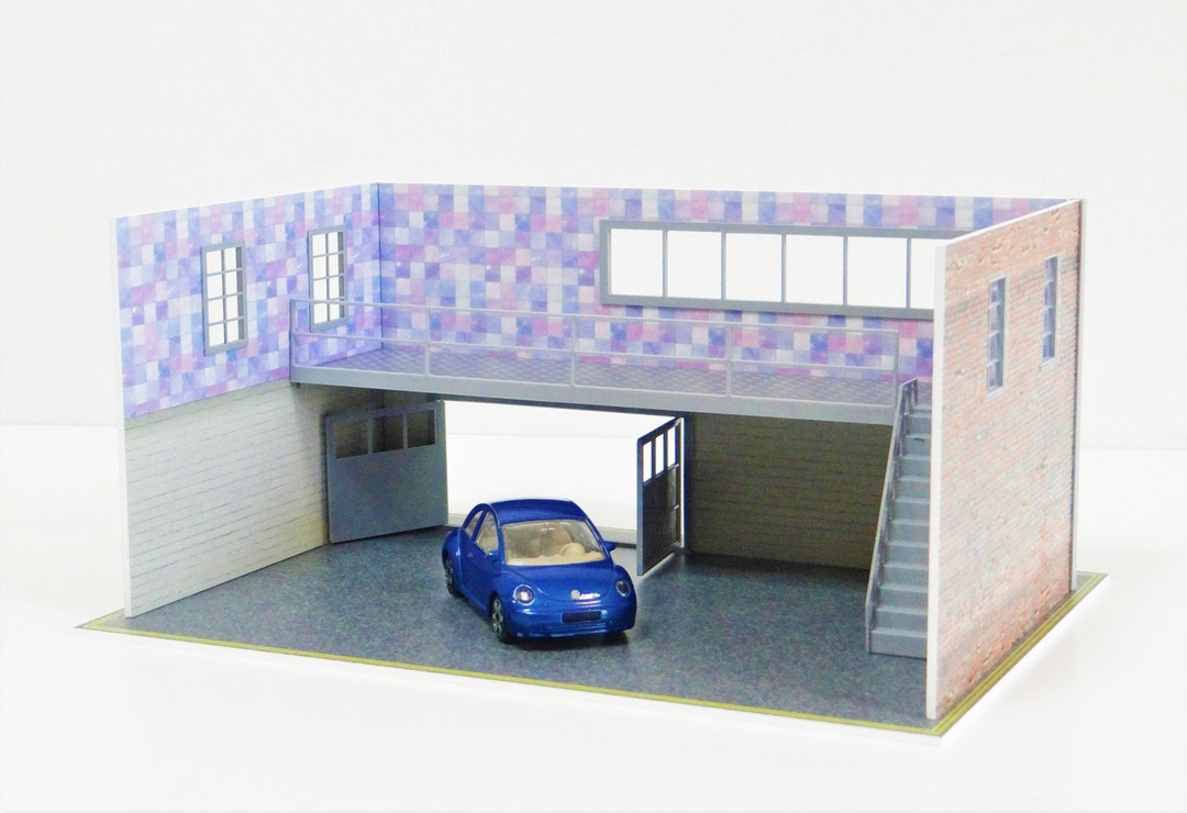 スケール 1:43 2階建てジオラマガレージ 自動車サービス