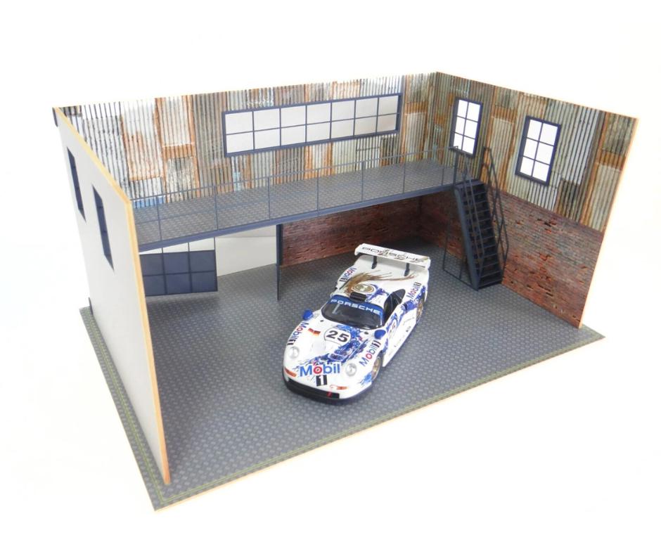 1:18スケール 2段式自動車ガレージジオラマキット – ダイキャストカー
