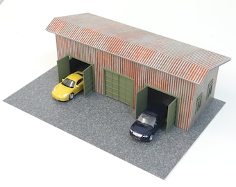 スケールガレージ　ミニチュア 1:43スケールの自動車ガレージ - モデルカーディスプレイ