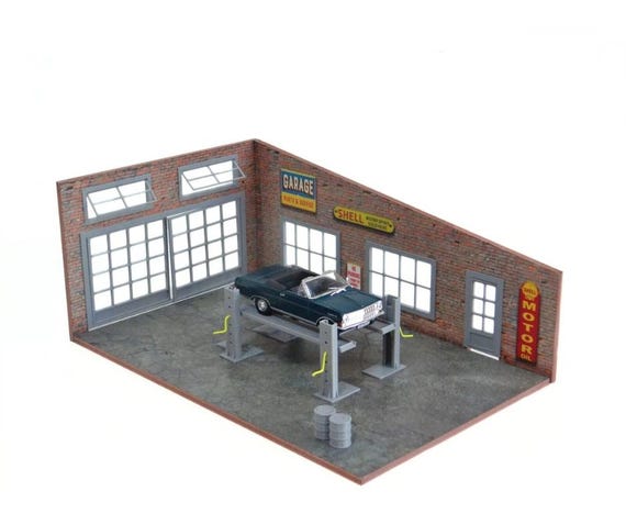 Brick Garage – 1:43 Scale Parts, Service Diorama Kit – Die