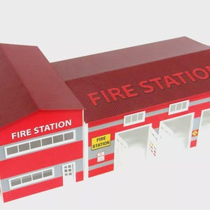 Fire Station Diorama Model Kit 1:43 Scale – Fire Department Display Decoration Miniature Size 1/43