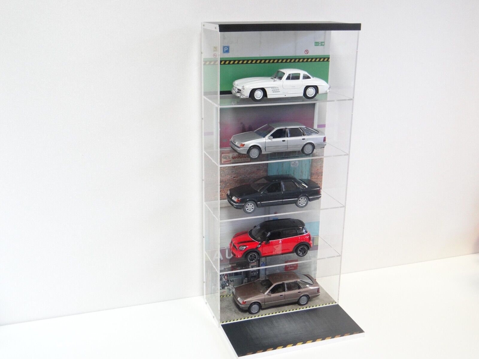 Scale 124 Display Case for Model Cars Fivestory Showcase Diorama Miniature Diecast Car Models