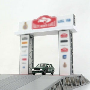 Scale 1:43 Rally podium start / final Diorama model kit Sports model car display Racetrack decoration