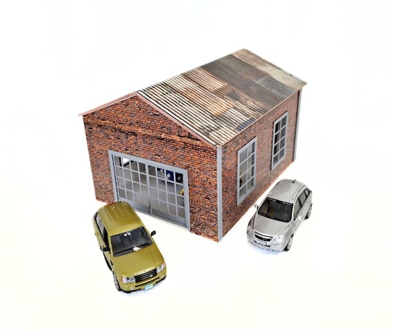 1:43 Scale Model Car Garage Diorama Kit – Miniature Display