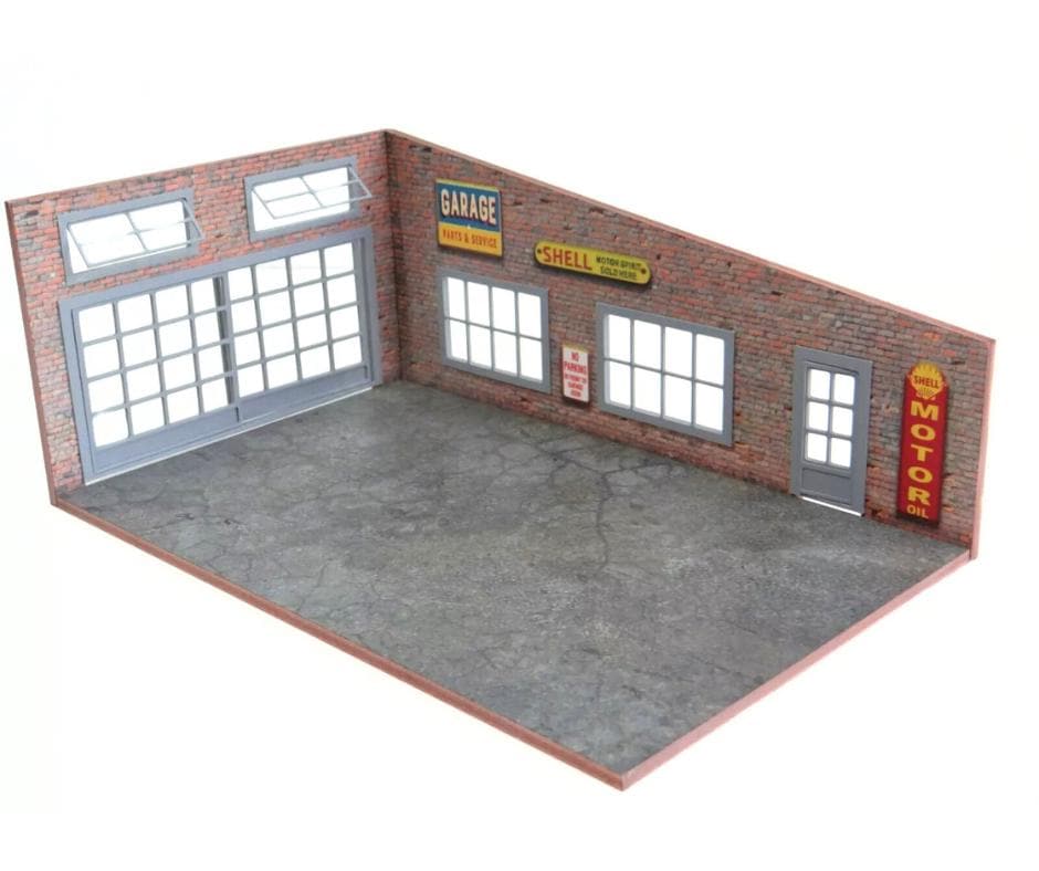 Brick Garage – 1:43 Scale Parts, Service Diorama Kit – Die