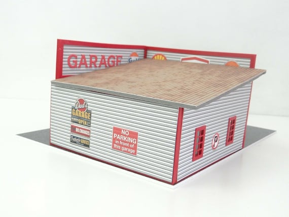 Open Garage Shed Miniature / Scale 1:60, 64 / Diorama Car