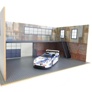 1:18 Scale Two-floor Auto Garage Diorama Mini Workshop Building