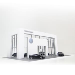Showroom scale model / Car shop / Scale 1:60, 64 / Diecast cars display / PVC Miniature decoration / Diorama model kit