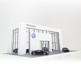 Showroom scale model / Car shop / Scale 1:60, 64 / Diecast cars display / PVC Miniature decoration / Diorama model kit