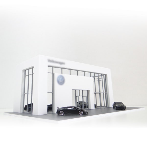 Showroom scale model / Car shop / Scale 1:60, 64 / Diecast cars display / PVC Miniature decoration / Diorama model kit