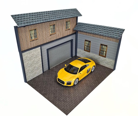 1:18 Scale Garage Diorama Kit - Model Car Display - Diecast Car