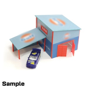 Racing fuels shop / Scale 1:60, 64 / Garage diorama model kit / PVC Diorama garage miniature / Diecast cars display decoration