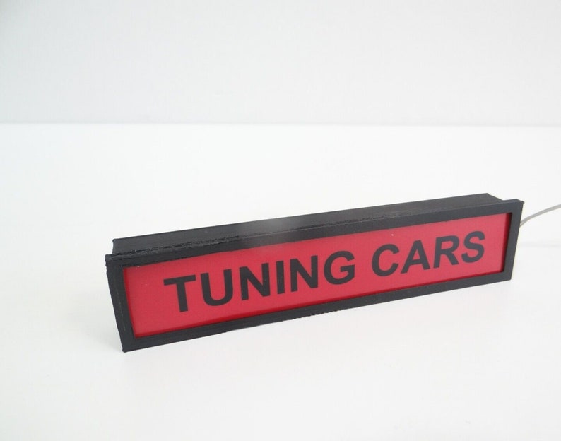 Tuning In Lettering Tuning Cars Diorama LED Light Box: Garage Decor Sign - Etsy