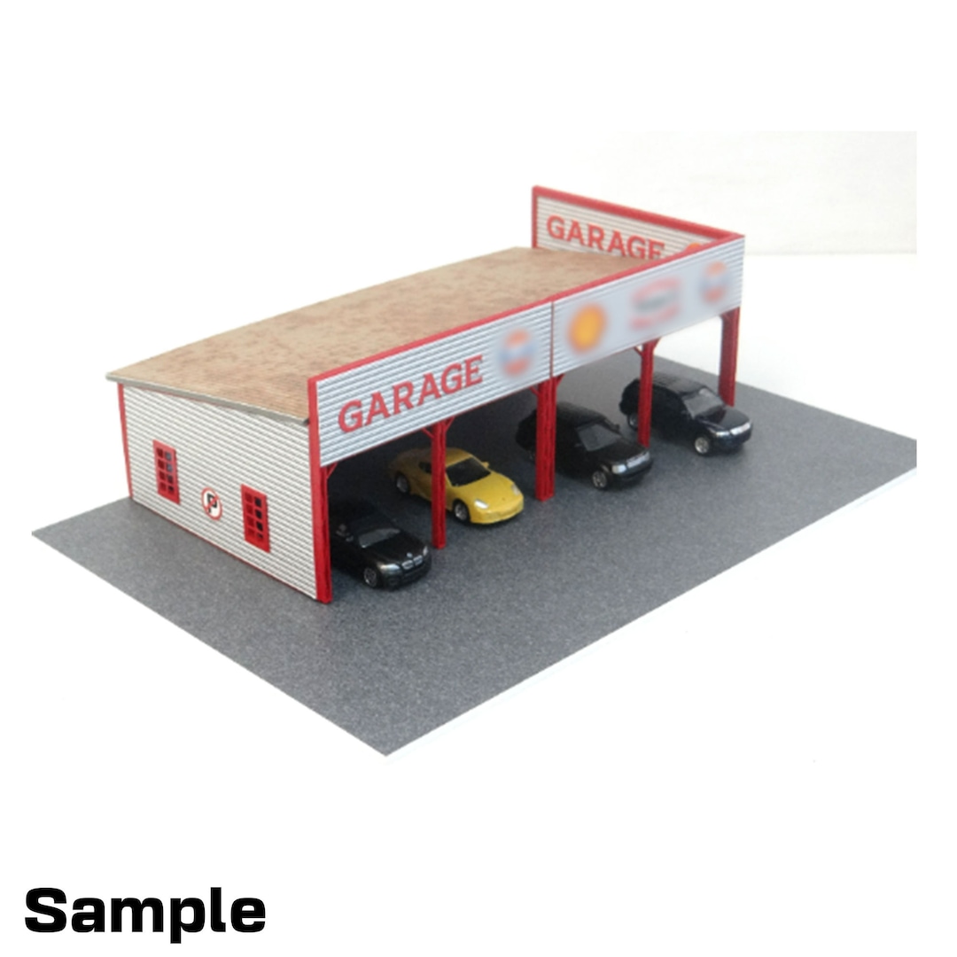 1:60/64 Scale Auto Garage With Large Parking Base Diorama for