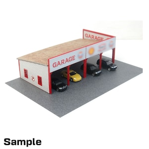 ☆ 1/64 Garage Item A 1:64 scale Mechanic Garage Diorama Gray & Red cars are not