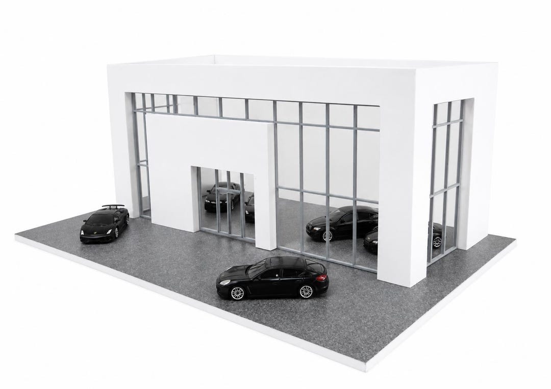 カーショールームジオラマモデルキット 1:60～64スケール – ダイ