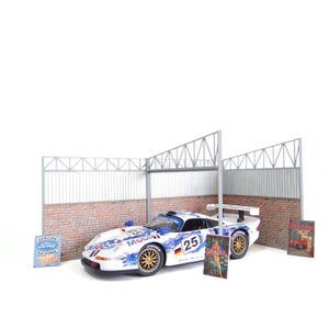 Abri « métal » à l'échelle 1:18 Garage ouvert miniatures Présentoir de modèles réduits de voitures Kit diorama