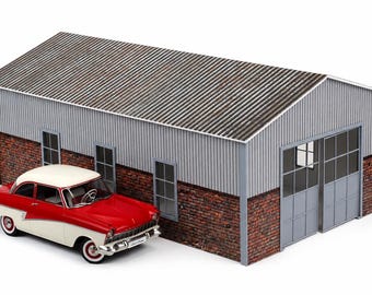 1:18 Scale Miniature Hangar Barn – Garage Diorama for Diecast Car