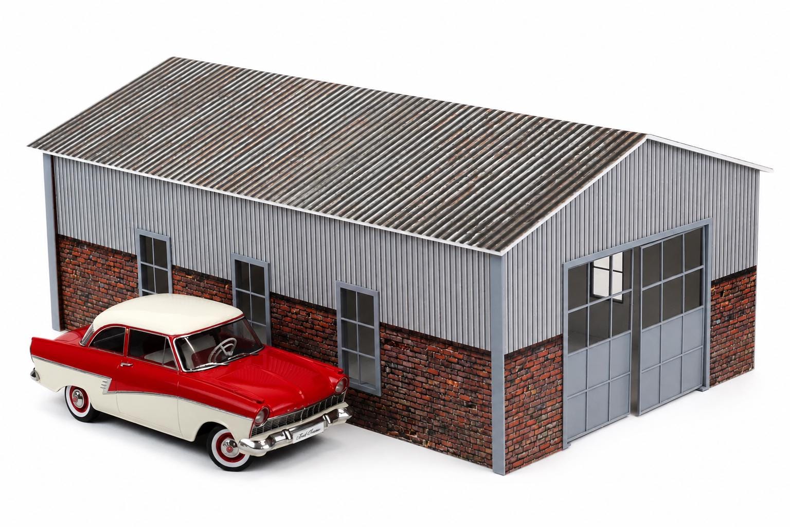 1/18　ジオラマ　ミニカー　ガレージ　車庫　納屋　ドールハウス　即購入禁止 1/18スケール ミニチュア格納庫 – ダイキャストカー展示用ガレージ