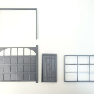 Portes et fenêtre diorama à l'échelle 1:24 Fabrication de modèles réduits diorama Pièces de modélisation de garage Portes et fenêtre miniatures diorama