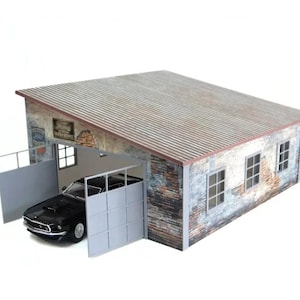 Kit diorama pour affichage et décoration de voitures miniatures 1/24 ancien garage automobile échelle 1:24