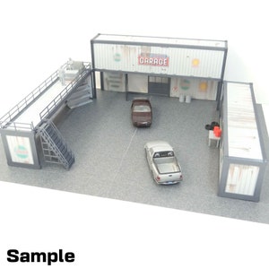 Scale 1:43 Diorama Car Garages With Sheet ''metal' Roof PVC