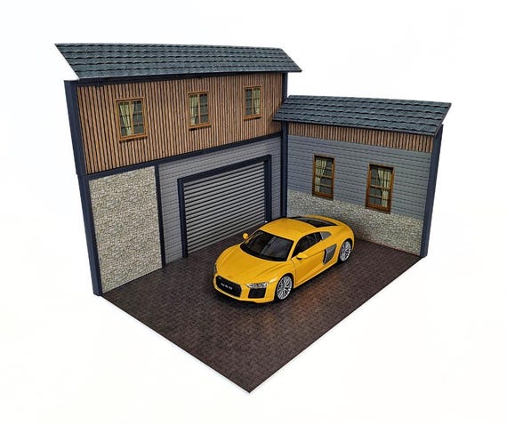 1:18 Scale Garage Diorama Kit - Model Car Display - Diecast Car