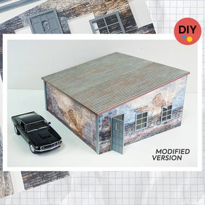 DIY Old style garage Auto service model Scale 1:24 Diorama model kit 1/24