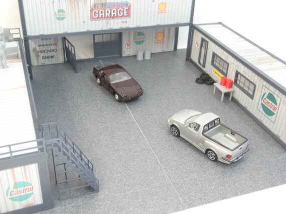Diorama Containers Auto Service Garage Scale 1:43 Car Model 